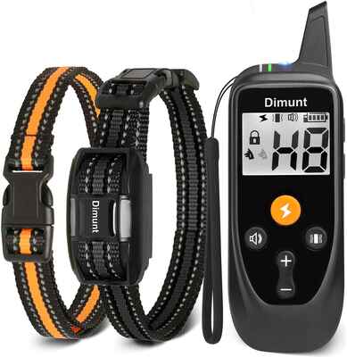 #10. DIMUNT 3350 Ft IP67 Waterproof Rechargeable Shock Dog Training Collar