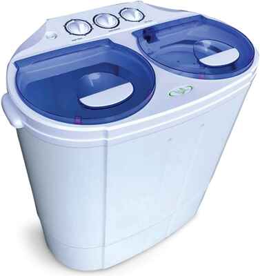 #9. Geratic 13lbs Capacity Wash & Spin Cycle Built-in Gravity Drain Compact Twin Tub Mini Portable Washing Machine