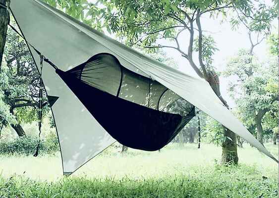 #6. Gastonia Lightweight Portable Single Sleep Set Hammock w/Net & Tree Straps