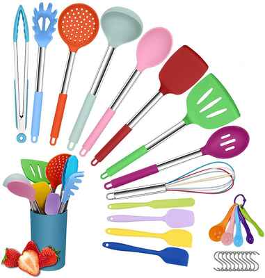 #2 HERDA Multi-Color 29Pcs Non-Scratch Silicone Heat-Resistant Kitchen Cooking Utensil Set