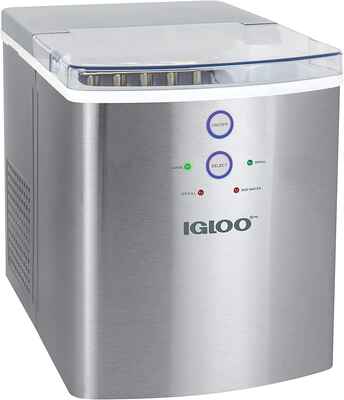 #4. Igloo ICEB33SS Stainless Steel Large-Capacity Portable electric Countertop Ice Maker