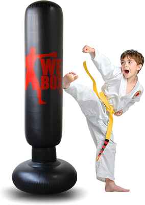 #4. Locsee 63'' Free Standing Boxing Target Bag Inflatable Boxing Punching Bag for Kids/Adults