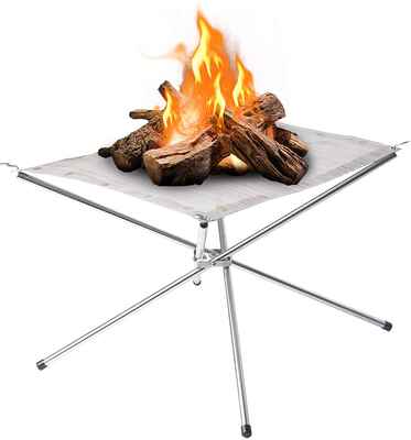 #10. Caier Upgraded 16.5'' Foldable Portable Outdoor Fire Pit For Backyard, Camping & Patio