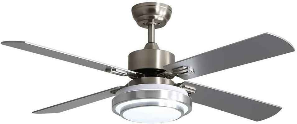 #2. Warm IPLANET 52'' Brushed Nickel Indoor Ceiling Fan w/Integrated LED Lighting Kit