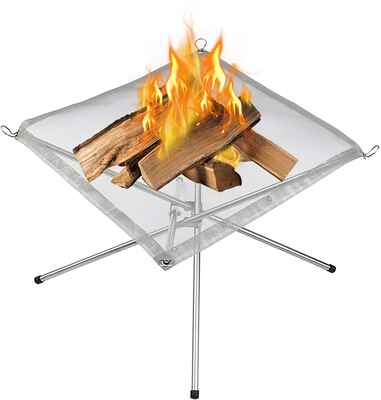 #9. INCHOCO 16.5'' Foldable Stainless Steel Collapsible Portable Outdoor Fire Pit for Camping