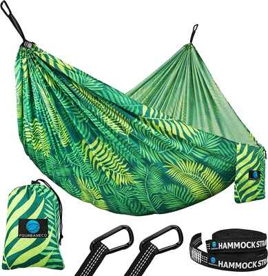 #7. Fourbaneci Lightweight & Portable Travel Size Double Camping Hammock for Outdoor